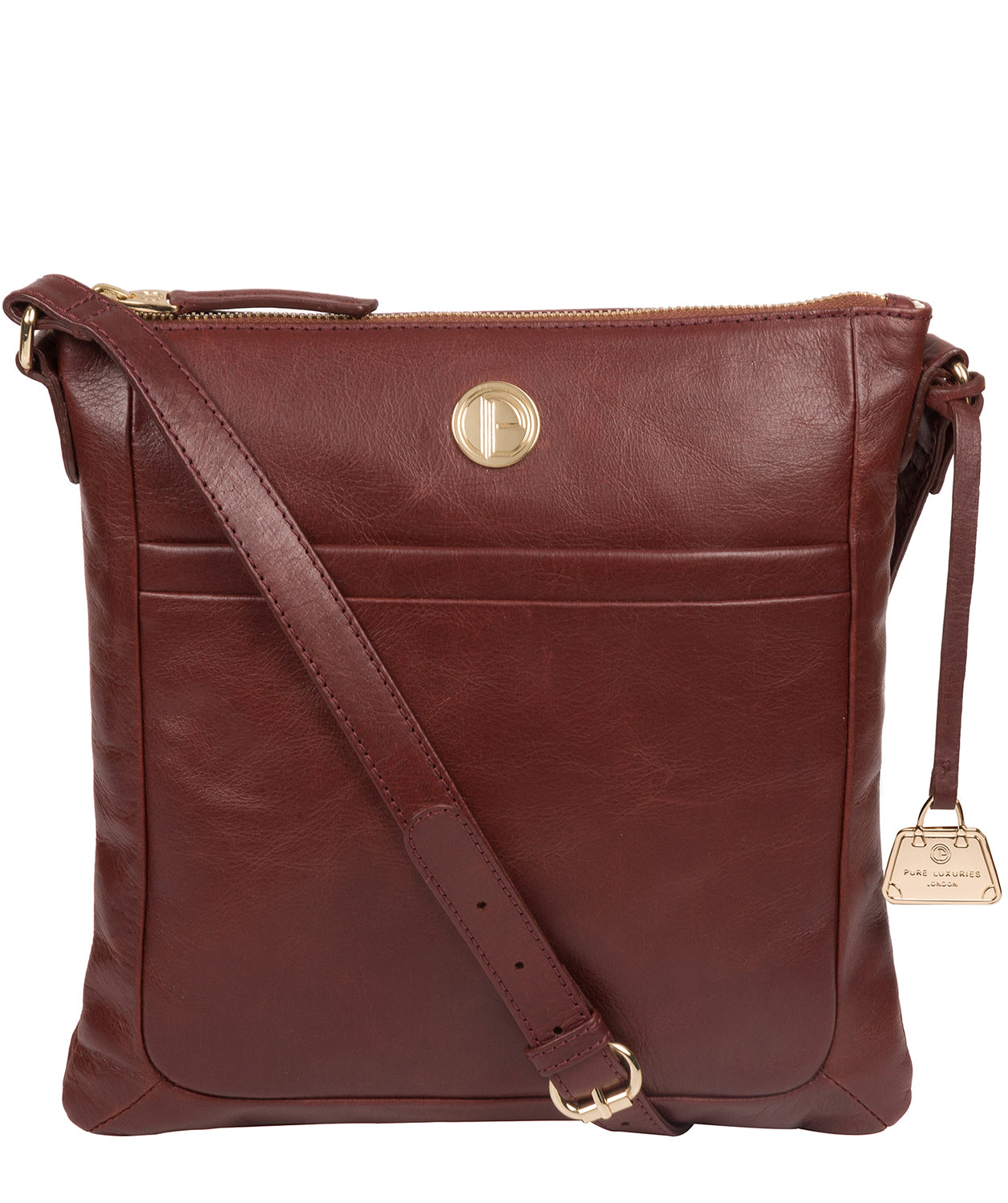 'Lotus' Chestnut Leather Cross Body Bag image 1