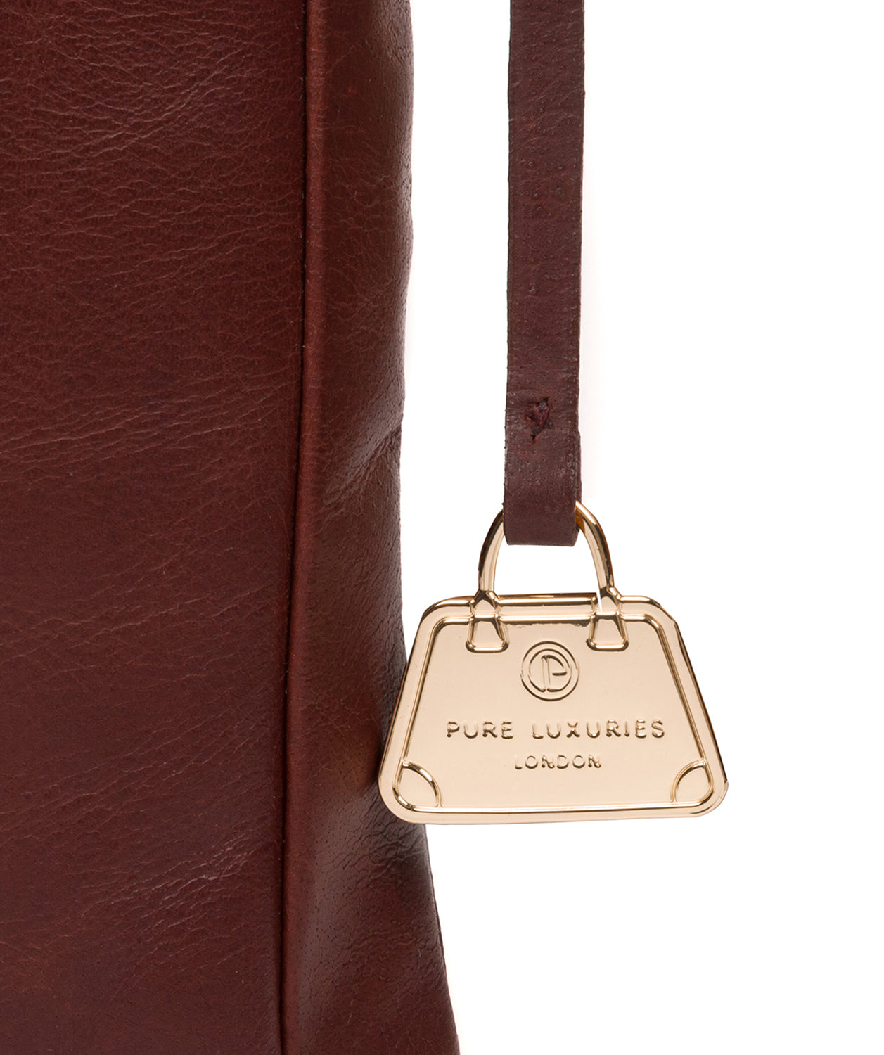 'Lotus' Chestnut Leather Cross Body Bag Pure Luxuries London