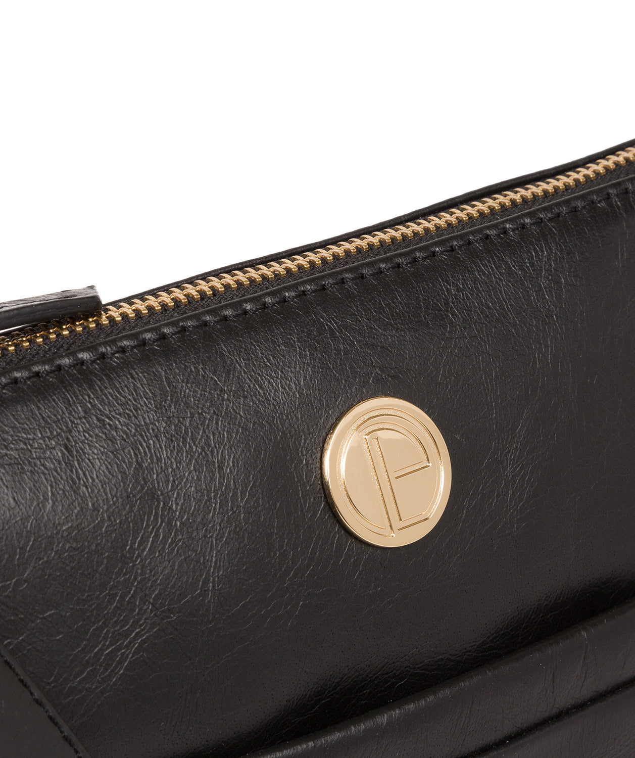 'Lotus' Jet Black Leather Cross Body Bag image 7