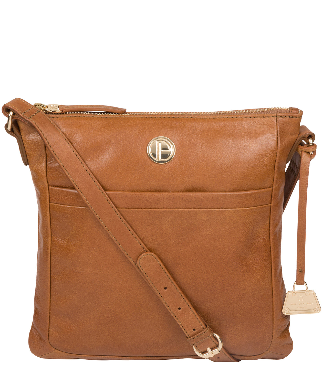 'Lotus' Saddle Tan Leather Cross Body Bag image 1