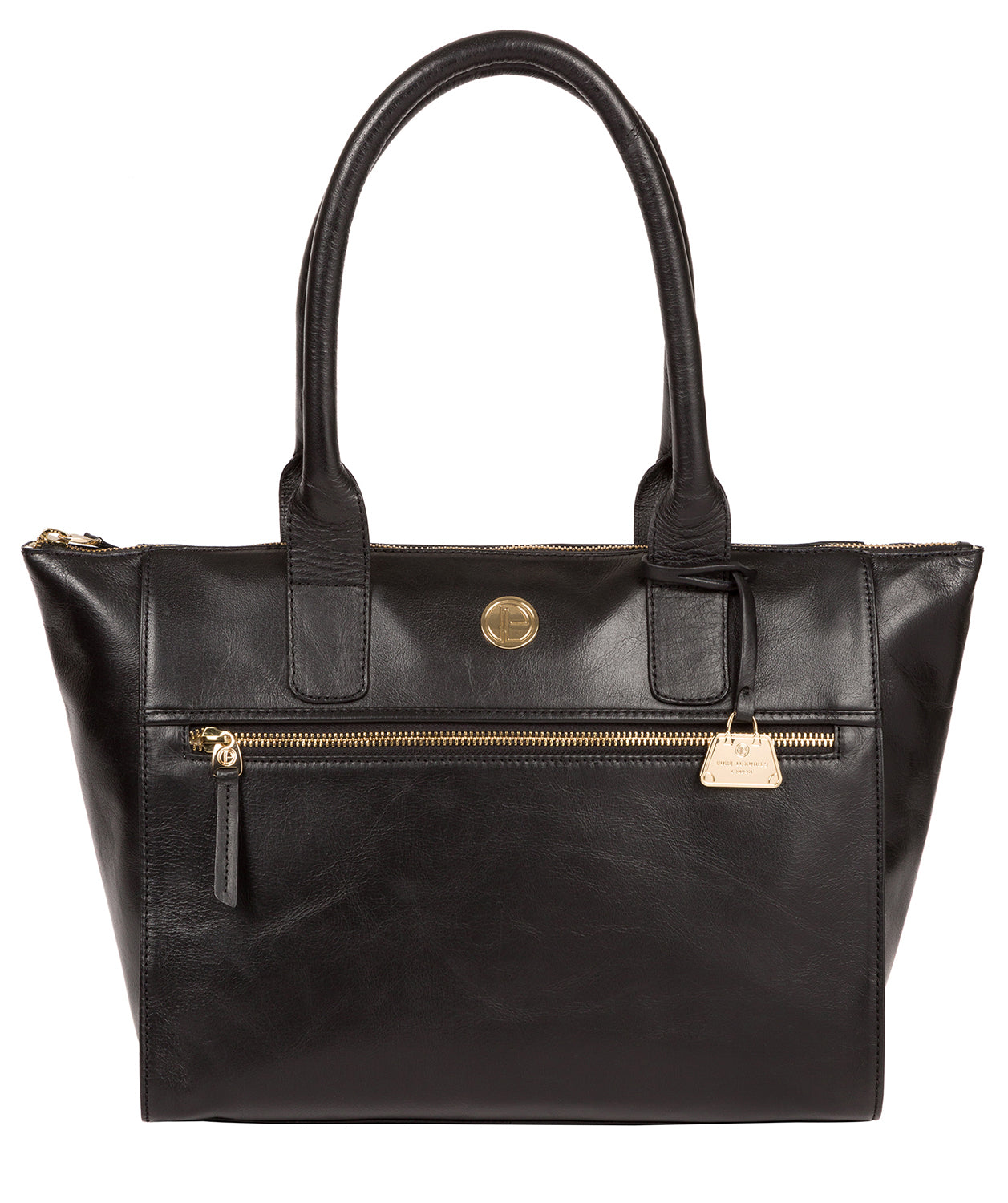 'Primrose' Jet Black Leather Tote Bag image 1