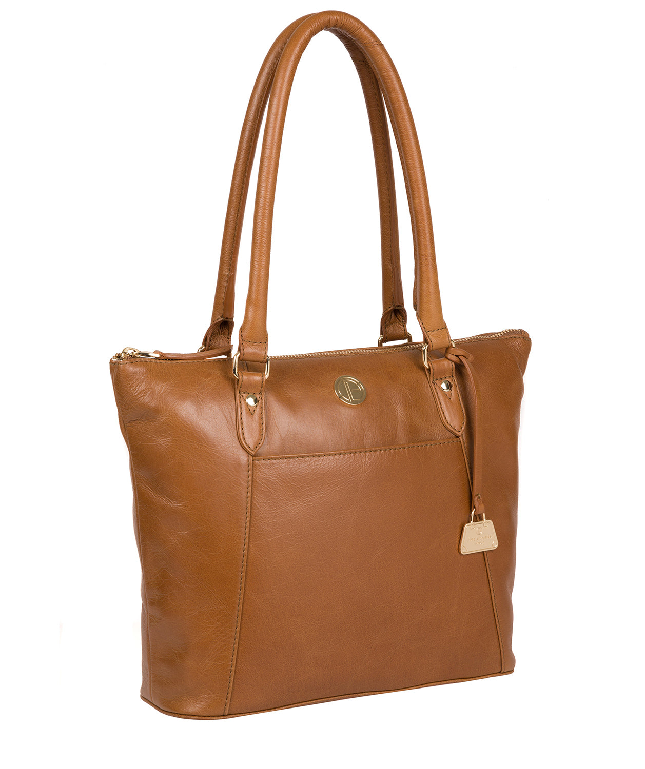 'Violet' Saddle Tan Leather Tote Bag Pure Luxuries London