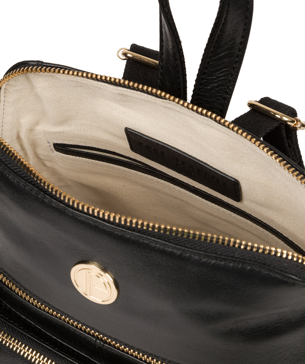 Black Leather Backpack 'Verbena' by Pure Luxuries – Pure Luxuries London