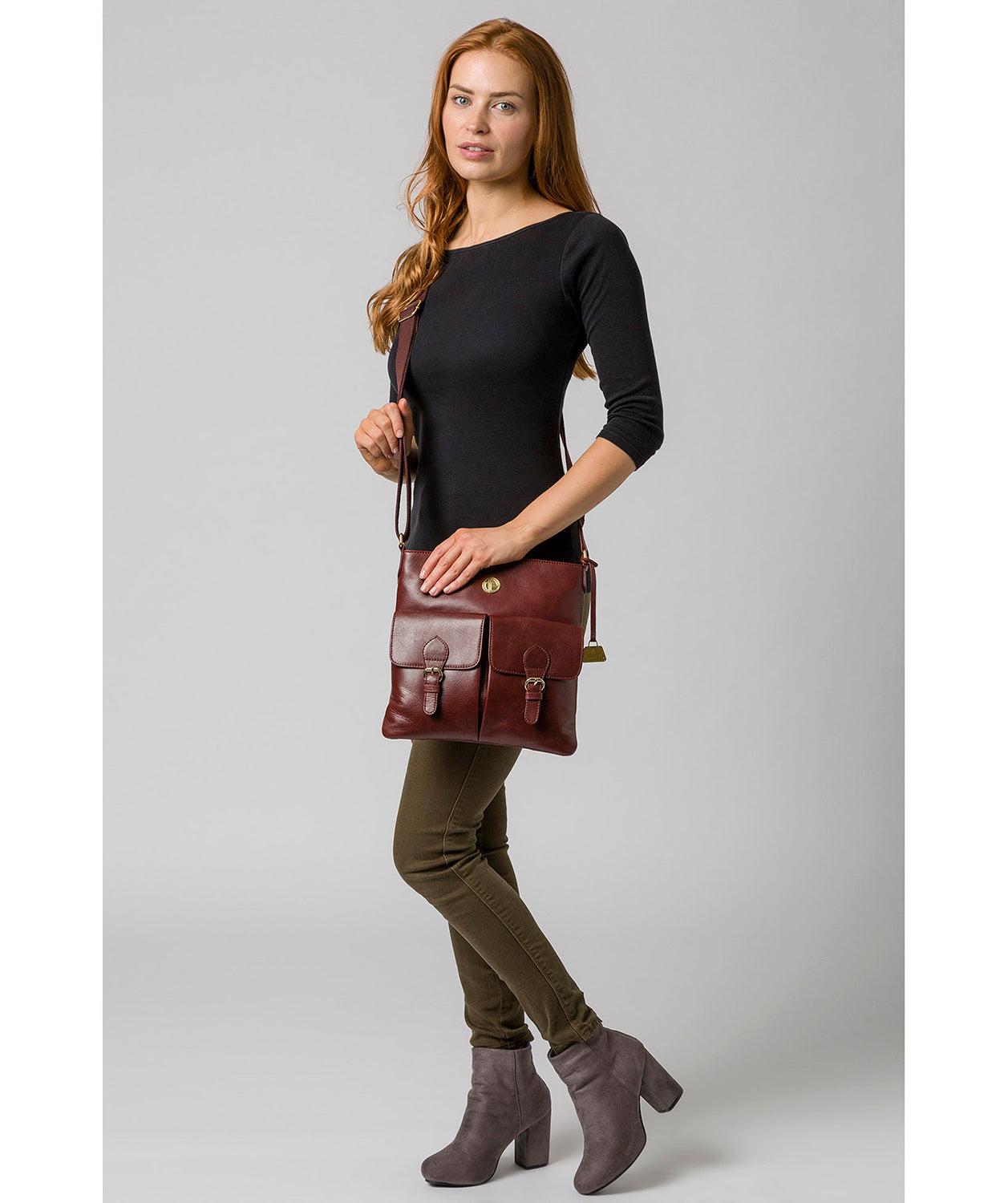 'Azalea' Chestnut Leather Cross Body Bag image 2