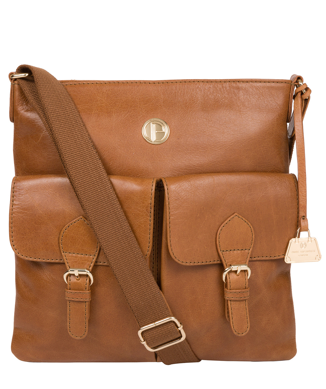 'Azalea' Saddle Tan Leather Cross Body Bag image 1