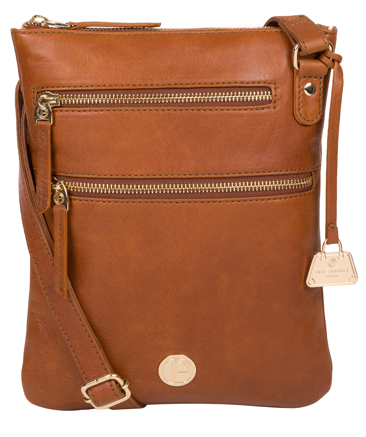 'Gardenia' Hazelnut Leather Cross Body Bag image 1