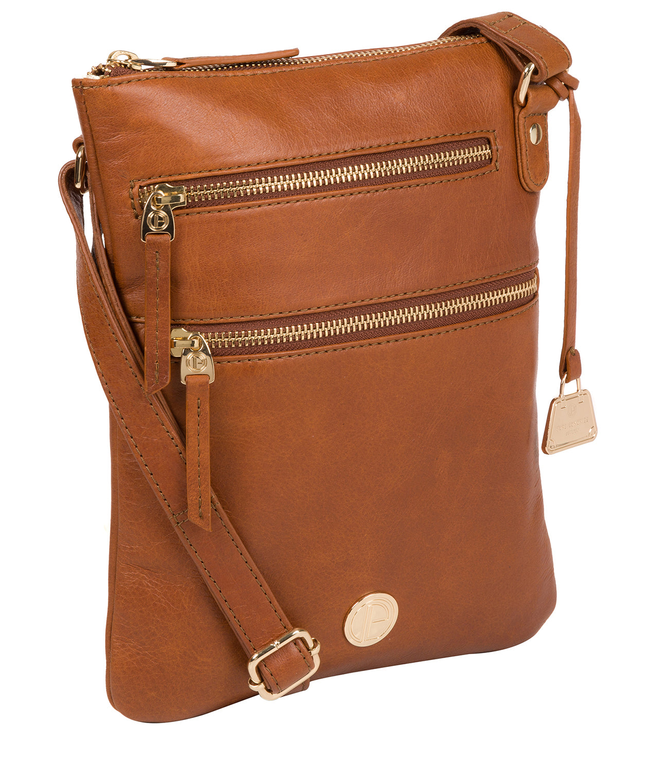 'Gardenia' Hazelnut Leather Cross Body Bag image 5