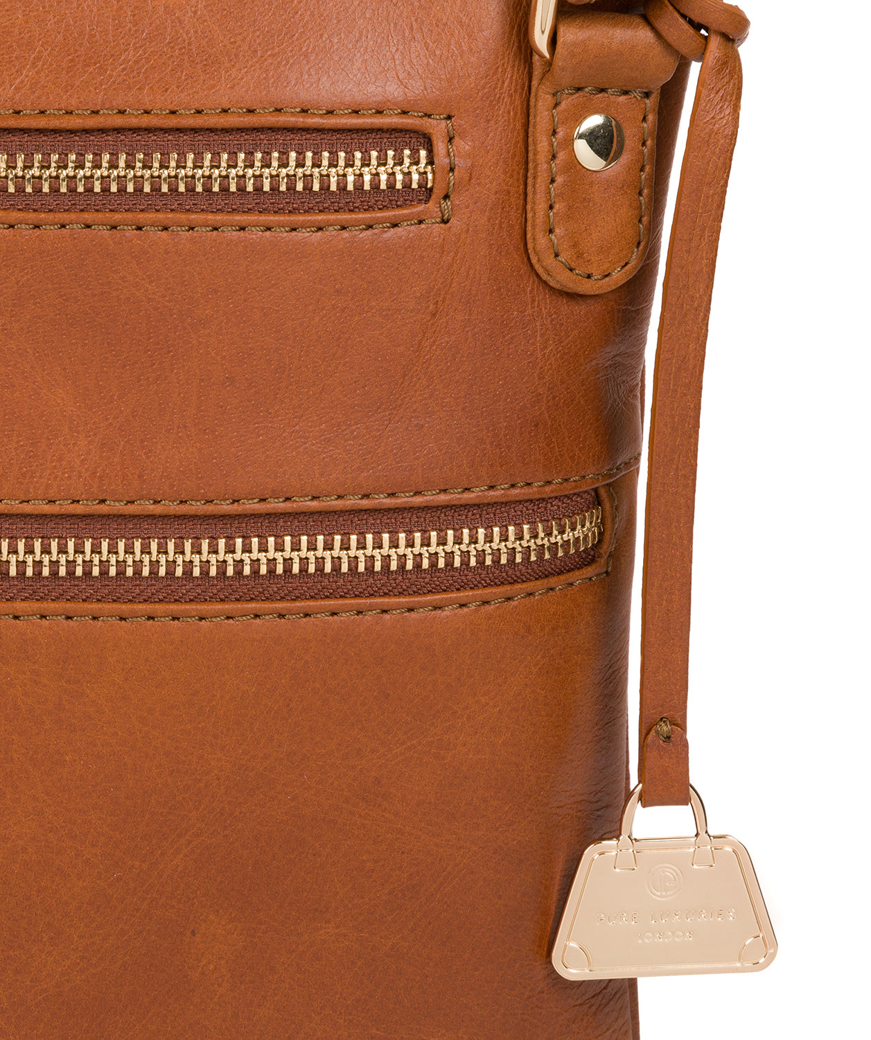 'Gardenia' Hazelnut Leather Cross Body Bag image 6