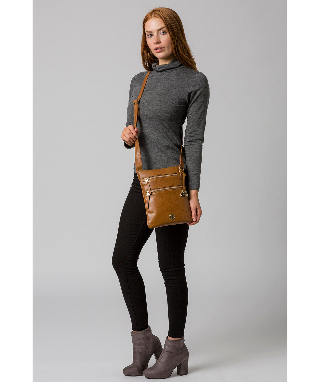 'Gardenia' Saddle Tan Leather Cross Body Bag Pure Luxuries London