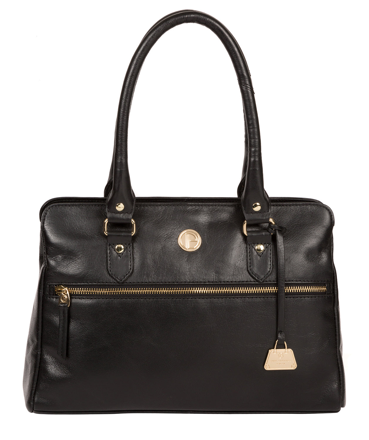 'Poppy' Jet Black Leather Handbag