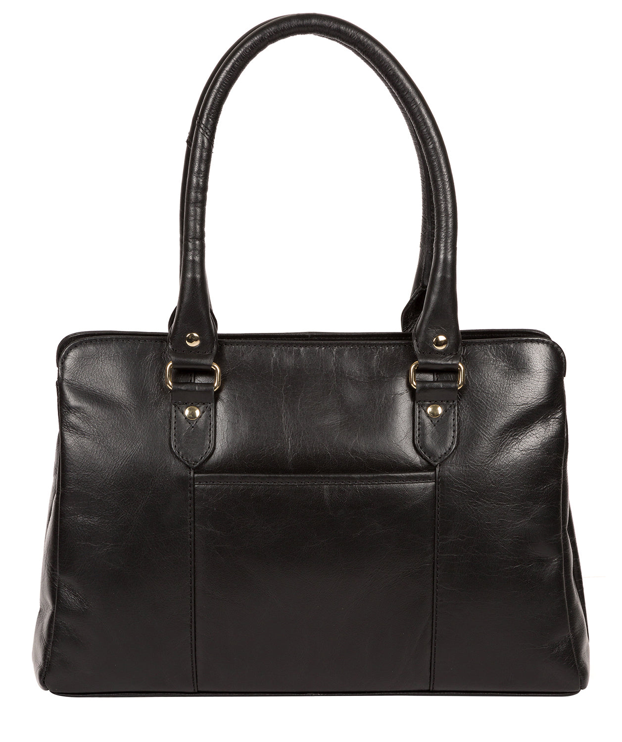 'Poppy' Jet Black Leather Handbag