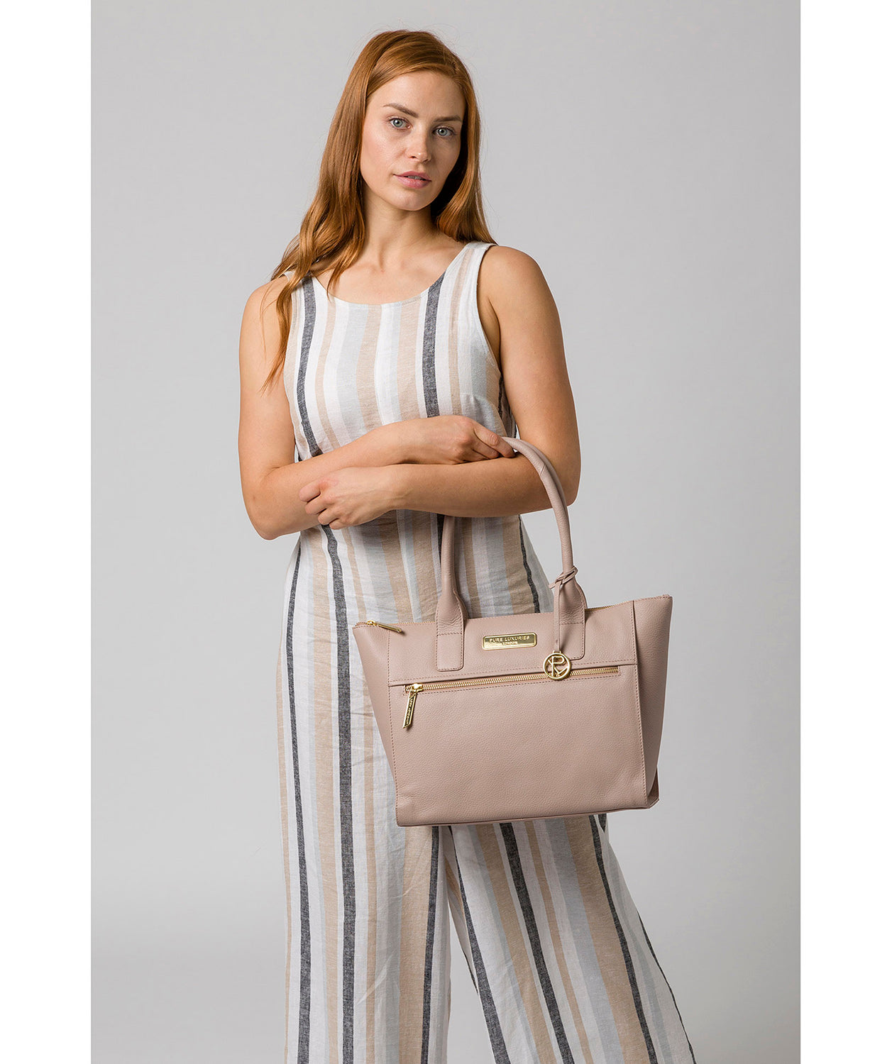 'Faye' Blush Pink Leather Tote Bag Pure Luxuries London