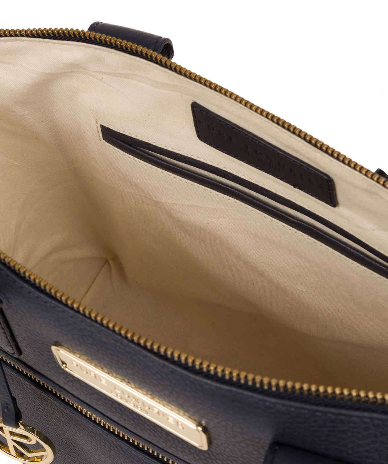 'Faye' Navy Leather Tote Bag image 4