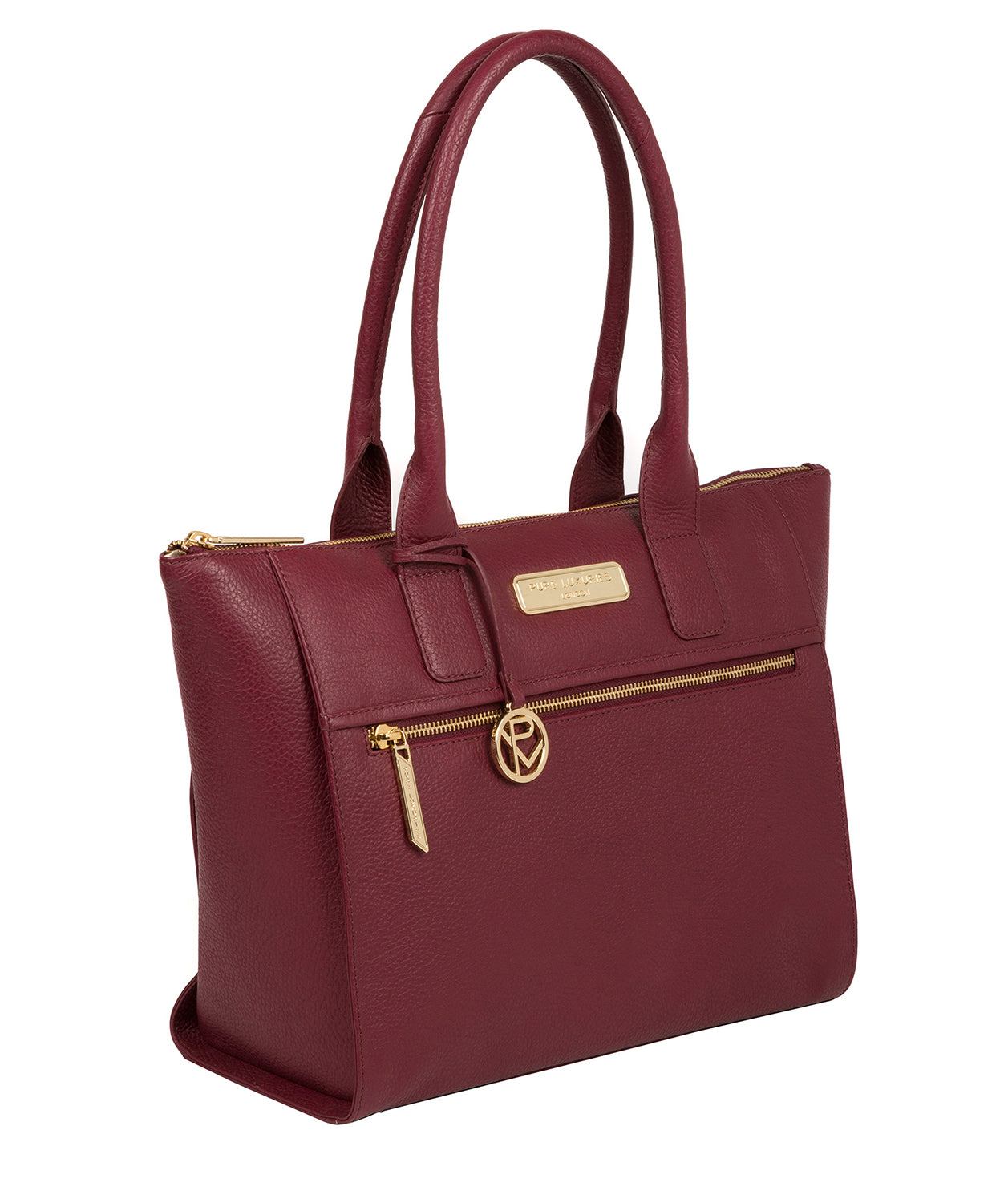 'Faye' Pomegranate Leather Tote Bag image 5