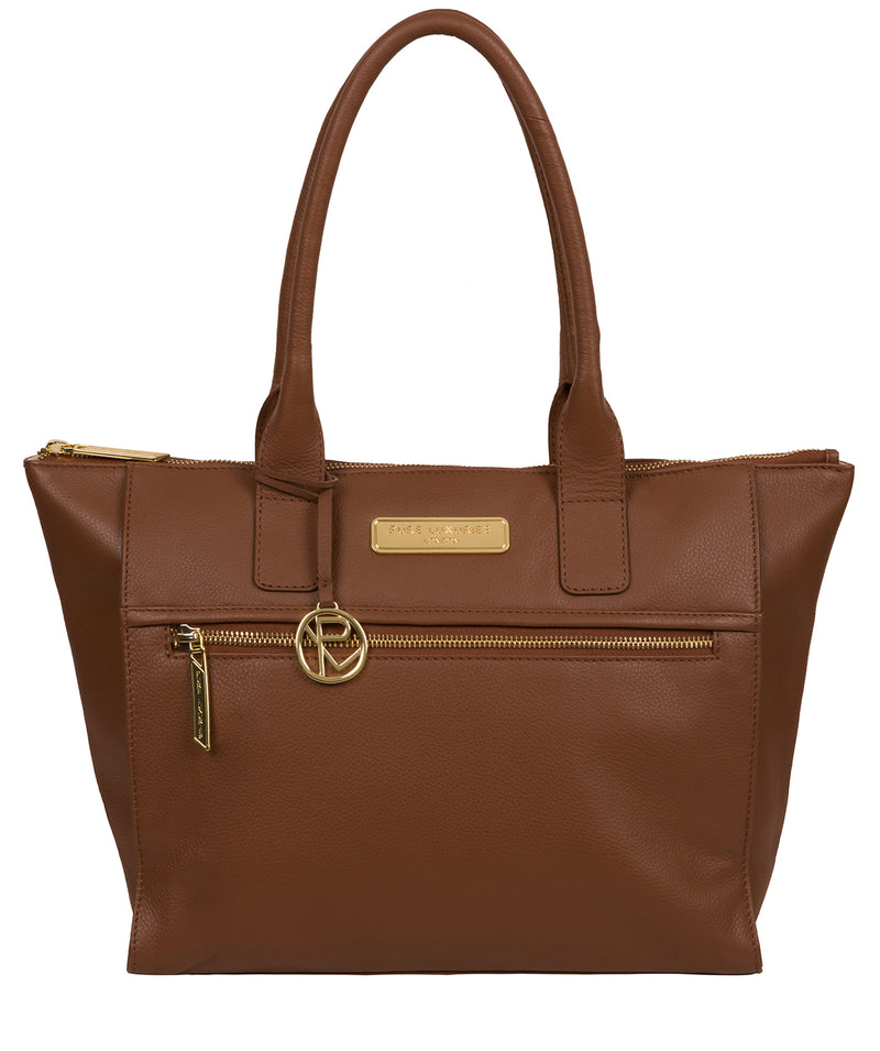 Tan Leather Tote Bag 'Faye' by Pure Luxuries – Pure Luxuries London