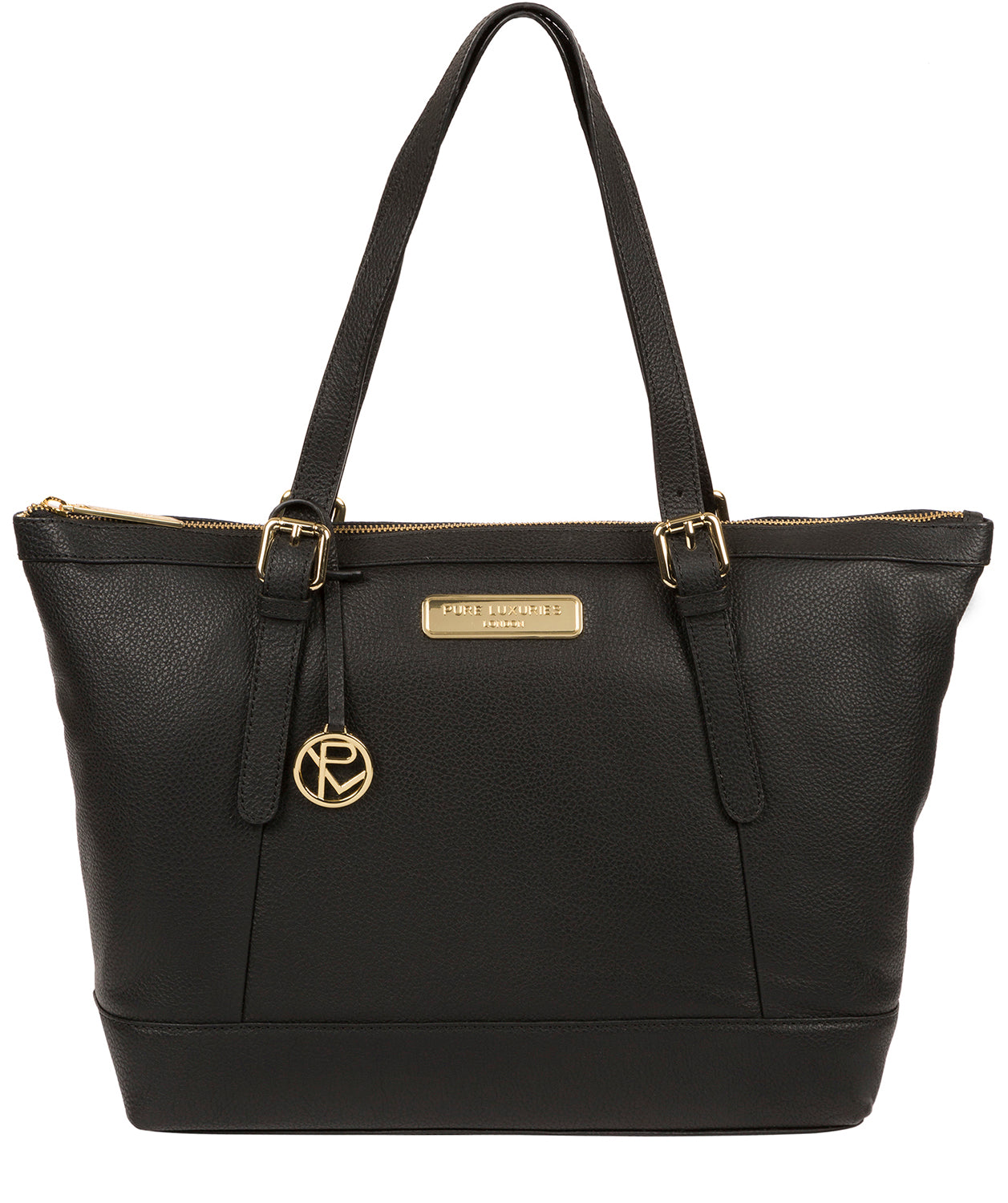 'Emily' Black Leather Tote Bag image 1