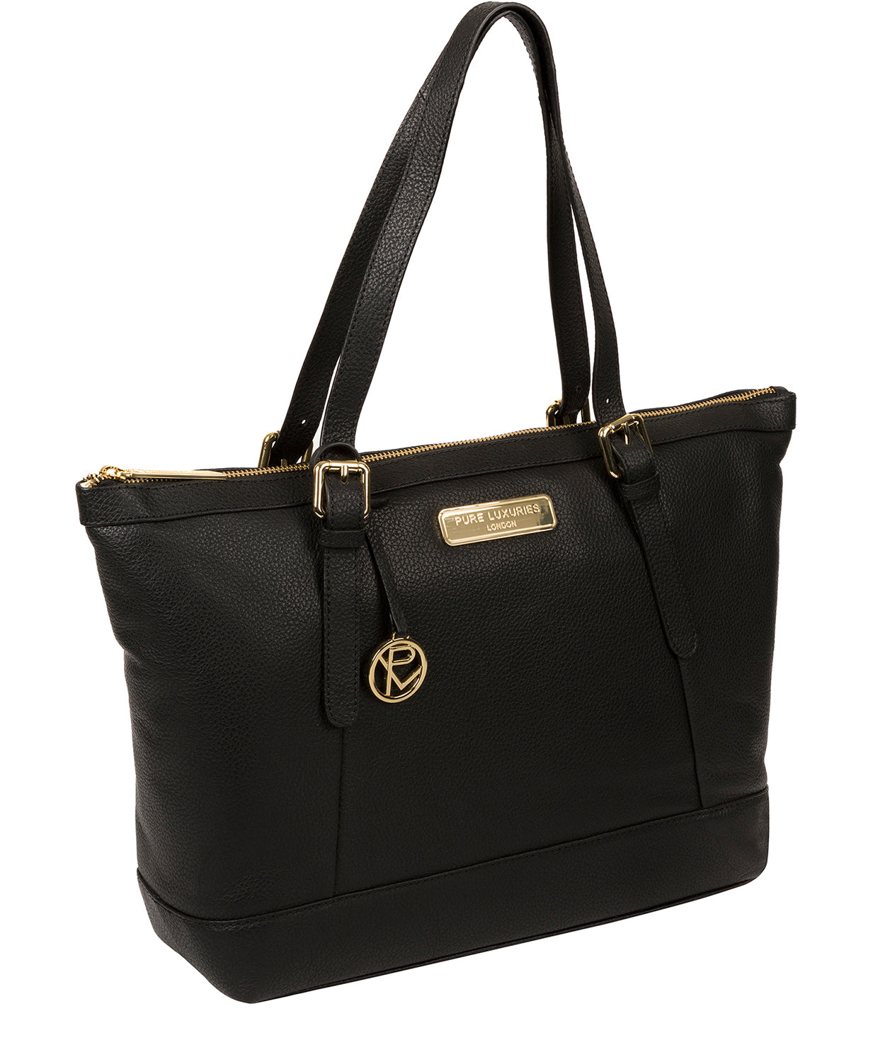 'Emily' Black Leather Tote Bag image 5