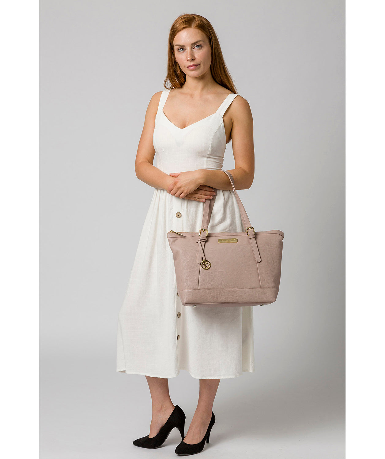 'Emily' Blush Pink Leather Tote Bag image 2