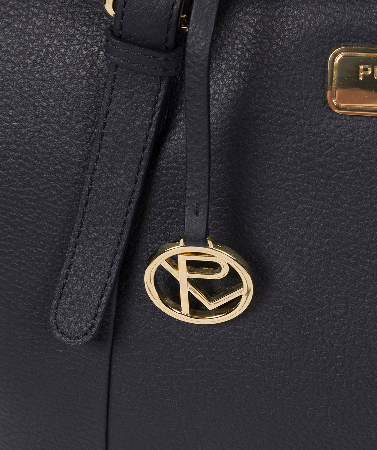 'Emily' Navy Leather Tote Bag Pure Luxuries London