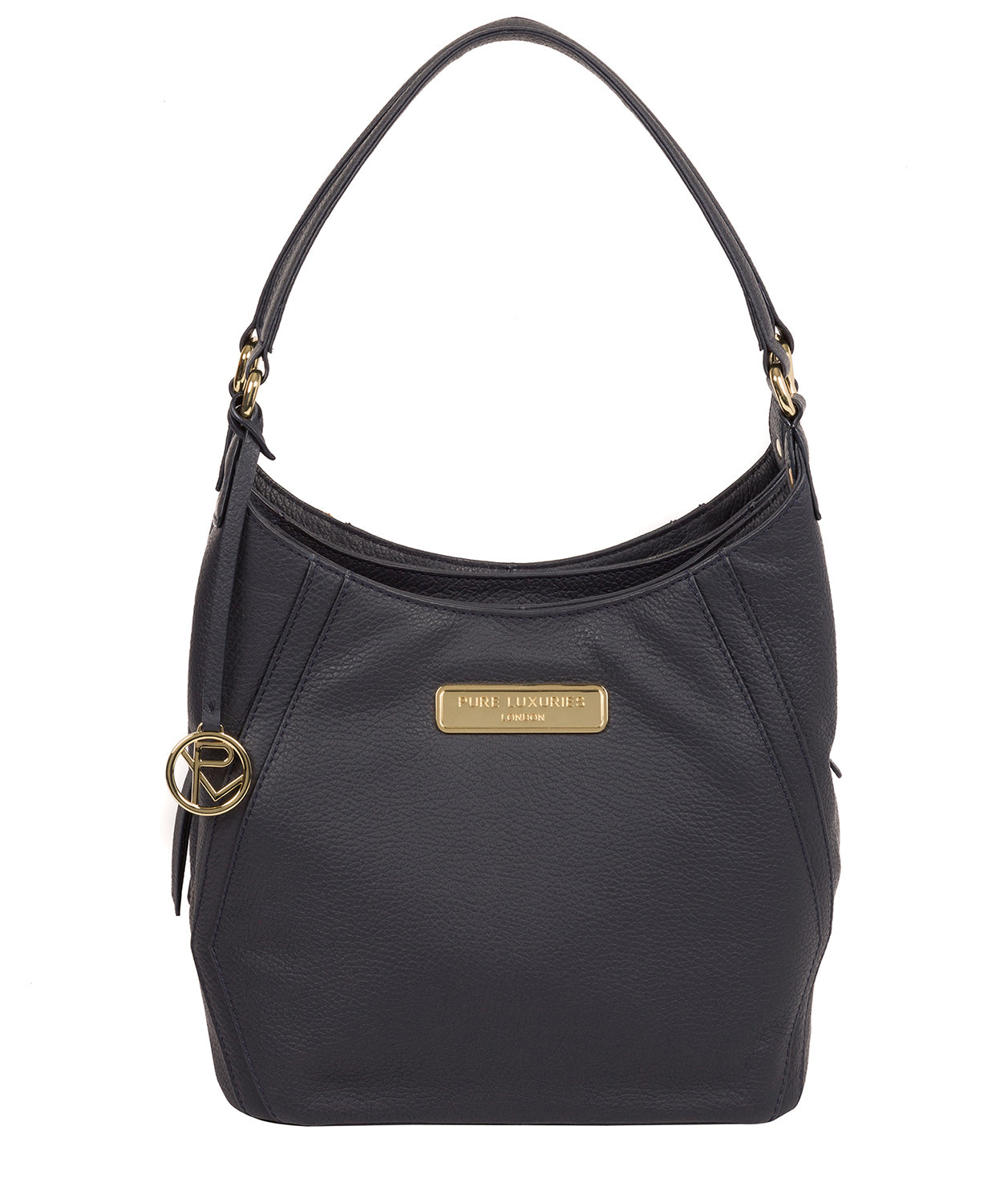 'Abigail' Navy Leather Shoulder Bag image 1