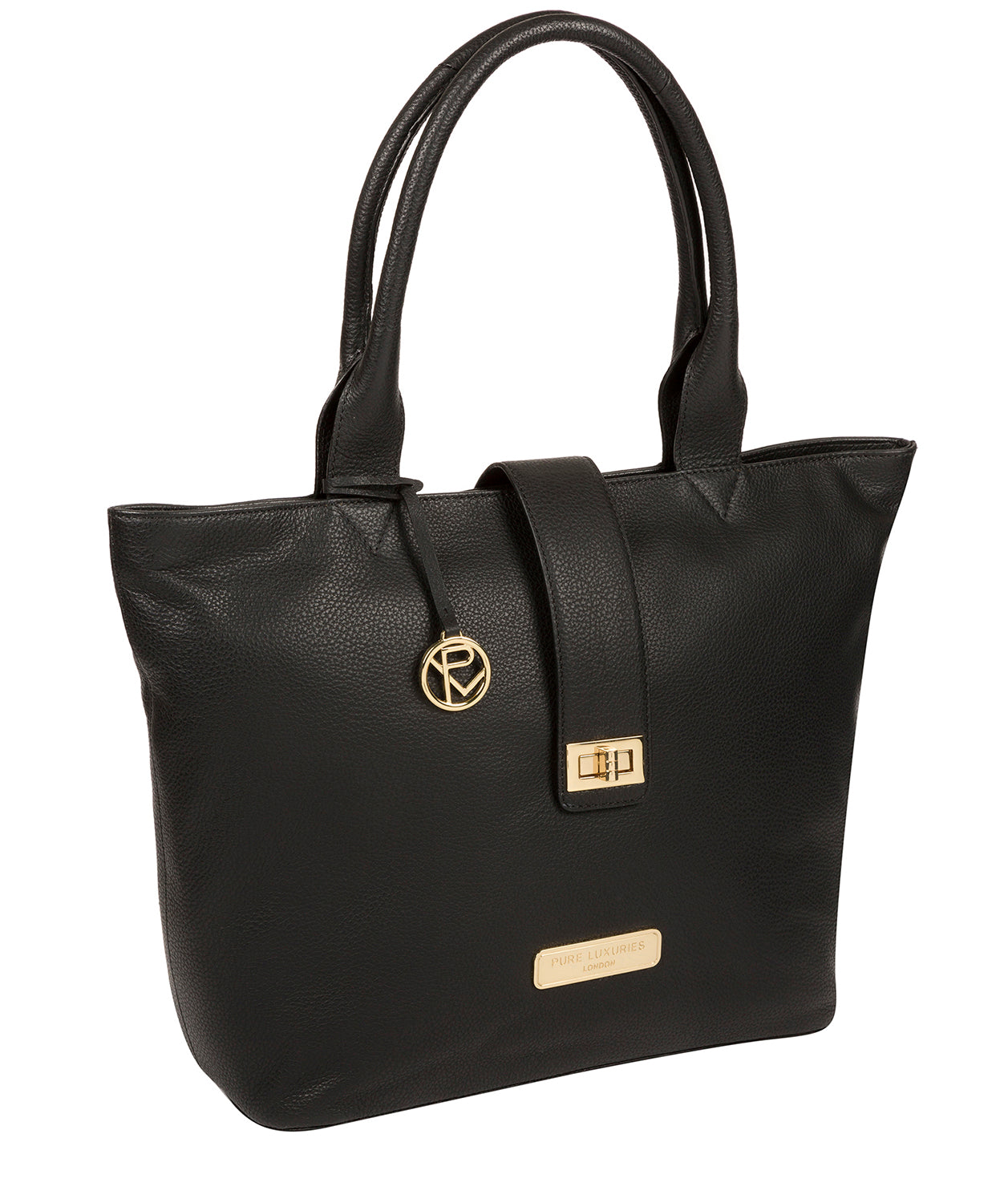 'Annabelle' Black Leather Tote Bag Pure Luxuries London