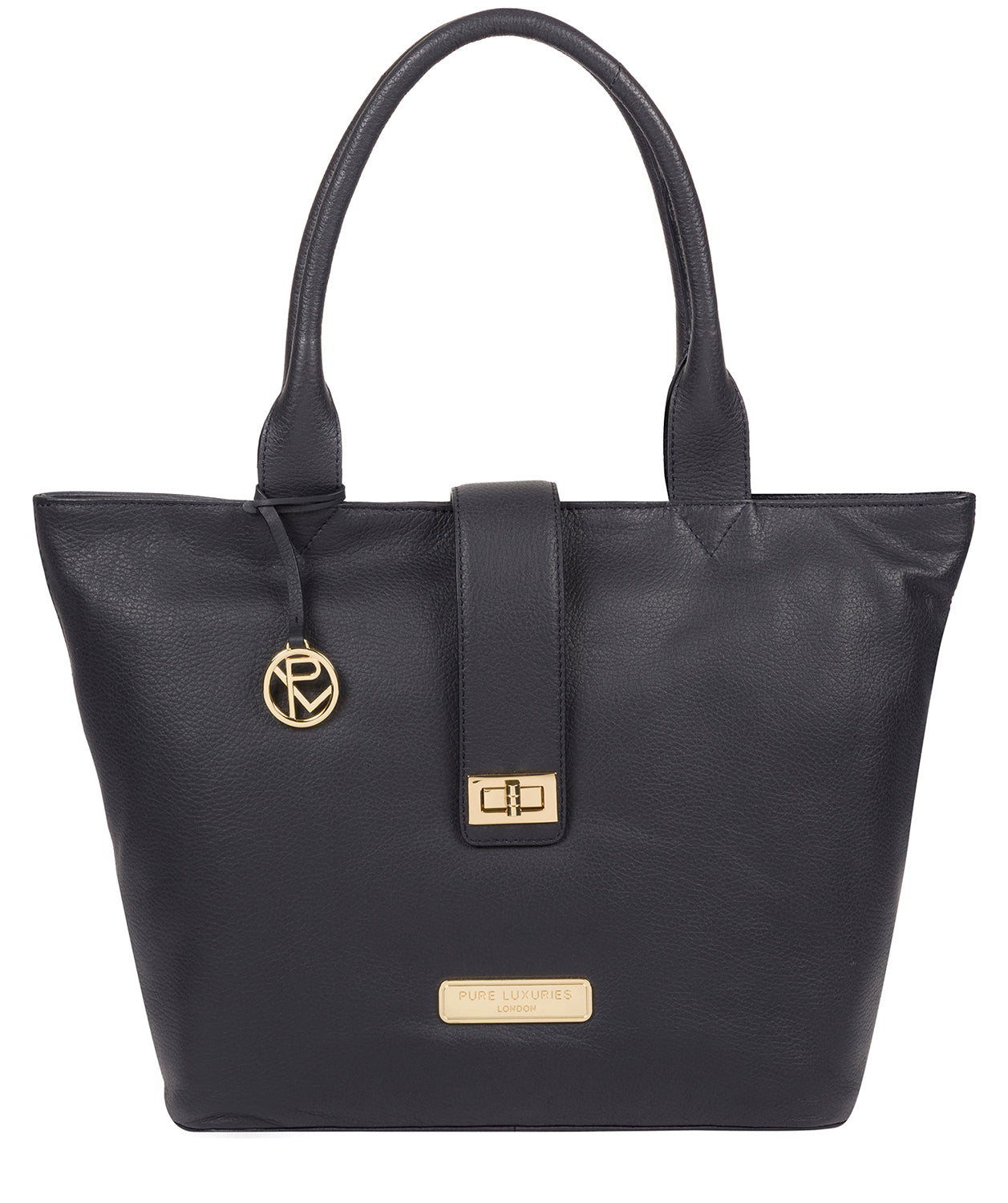 'Annabelle' Navy Leather Tote Bag image 1