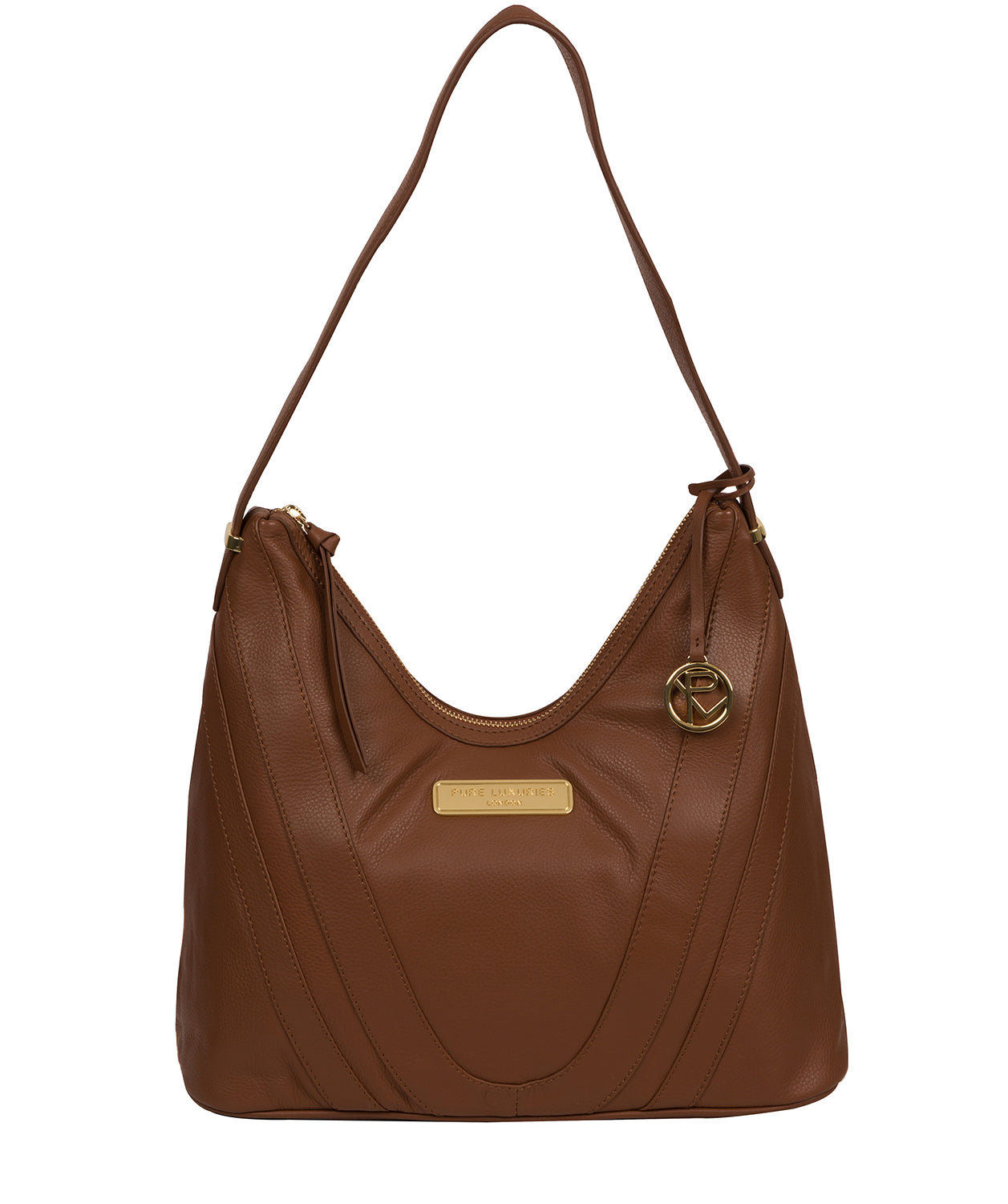 'Felicity' Tan Leather Shoulder Bag