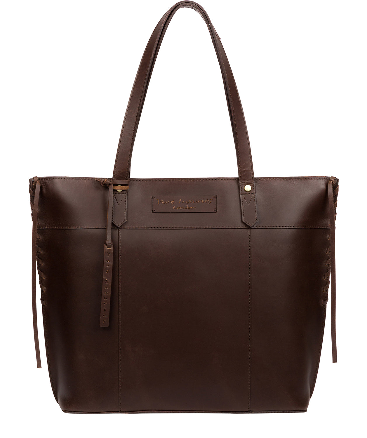 'Hampstead' Chocolate Leather Tote Bag image 1