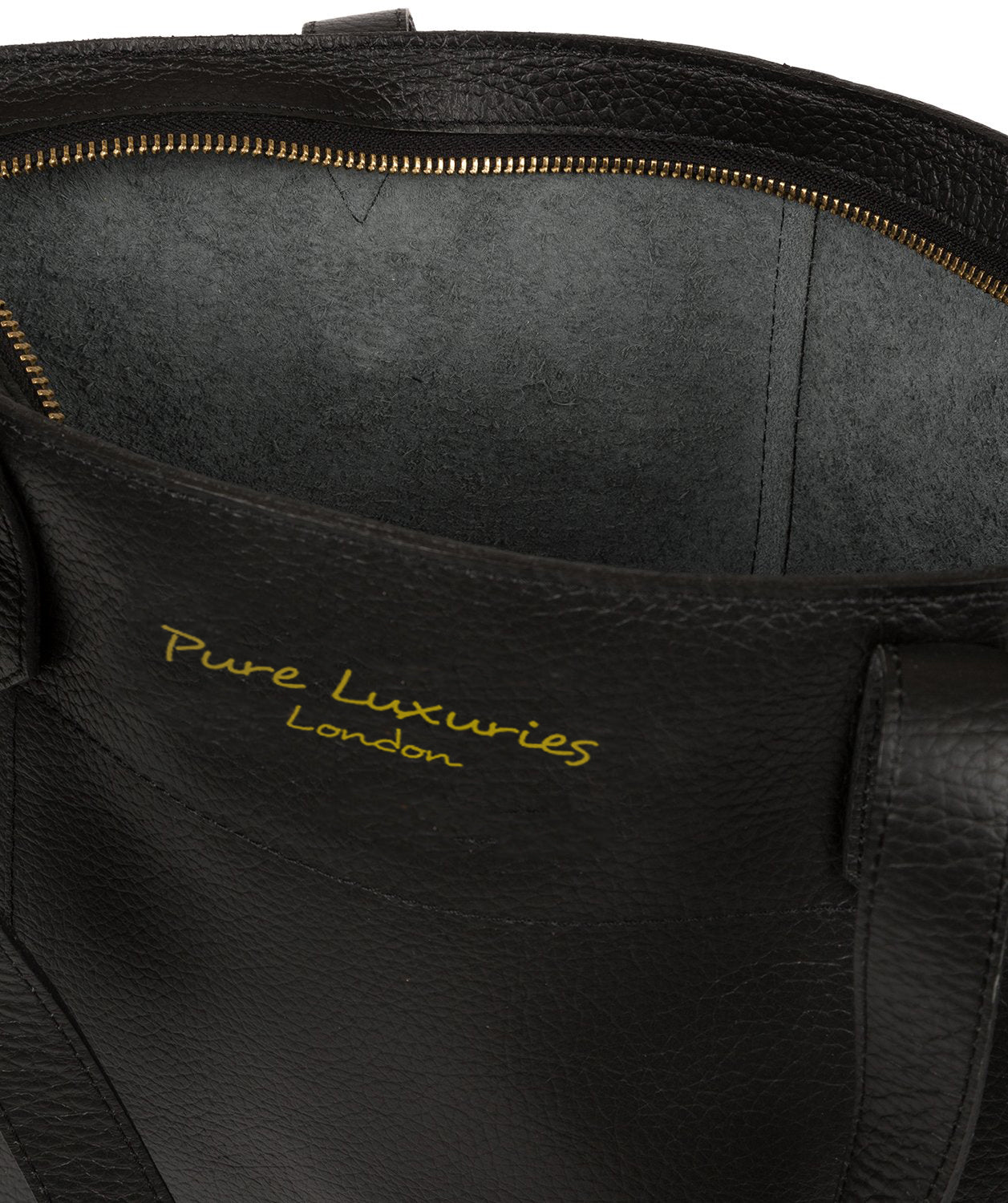 'Hampstead' Jet Black Leather Tote Bag