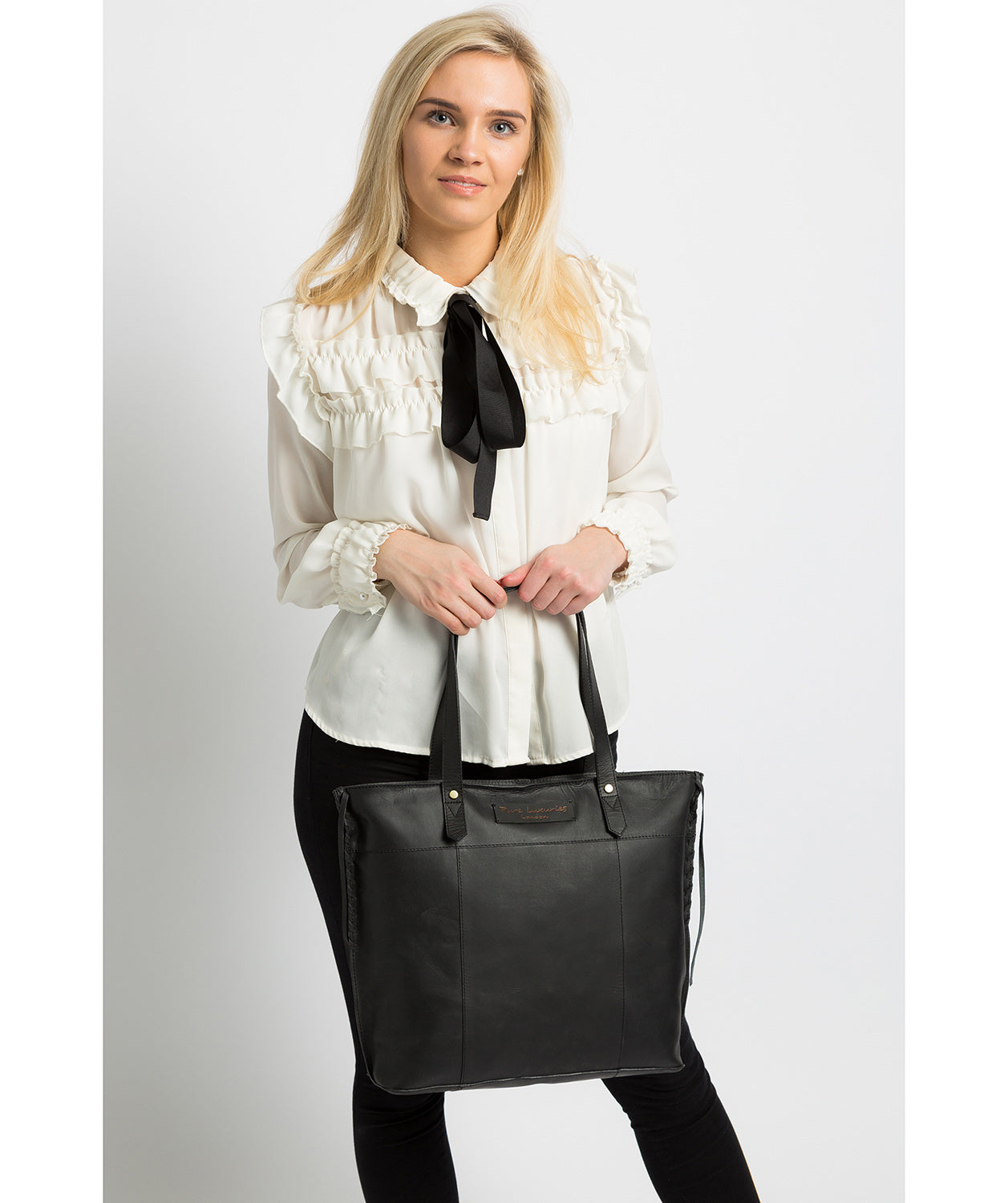 'Hampstead' Liquorice Leather Tote Bag