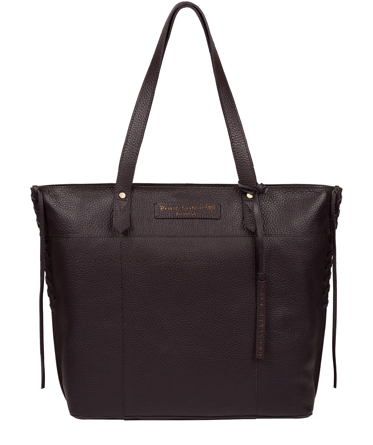 'Hampstead' Plum Leather Tote Bag image 1