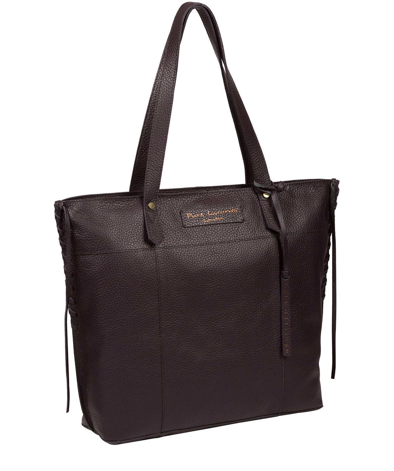 'Hampstead' Plum Leather Tote Bag image 5