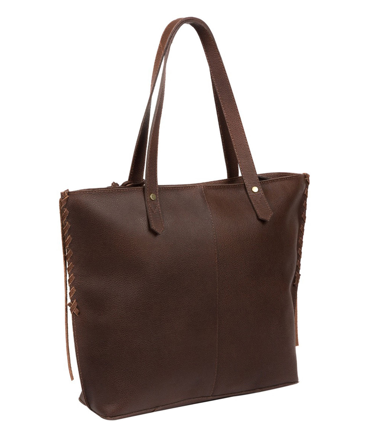 'Hampstead' Walnut Leather Tote Bag