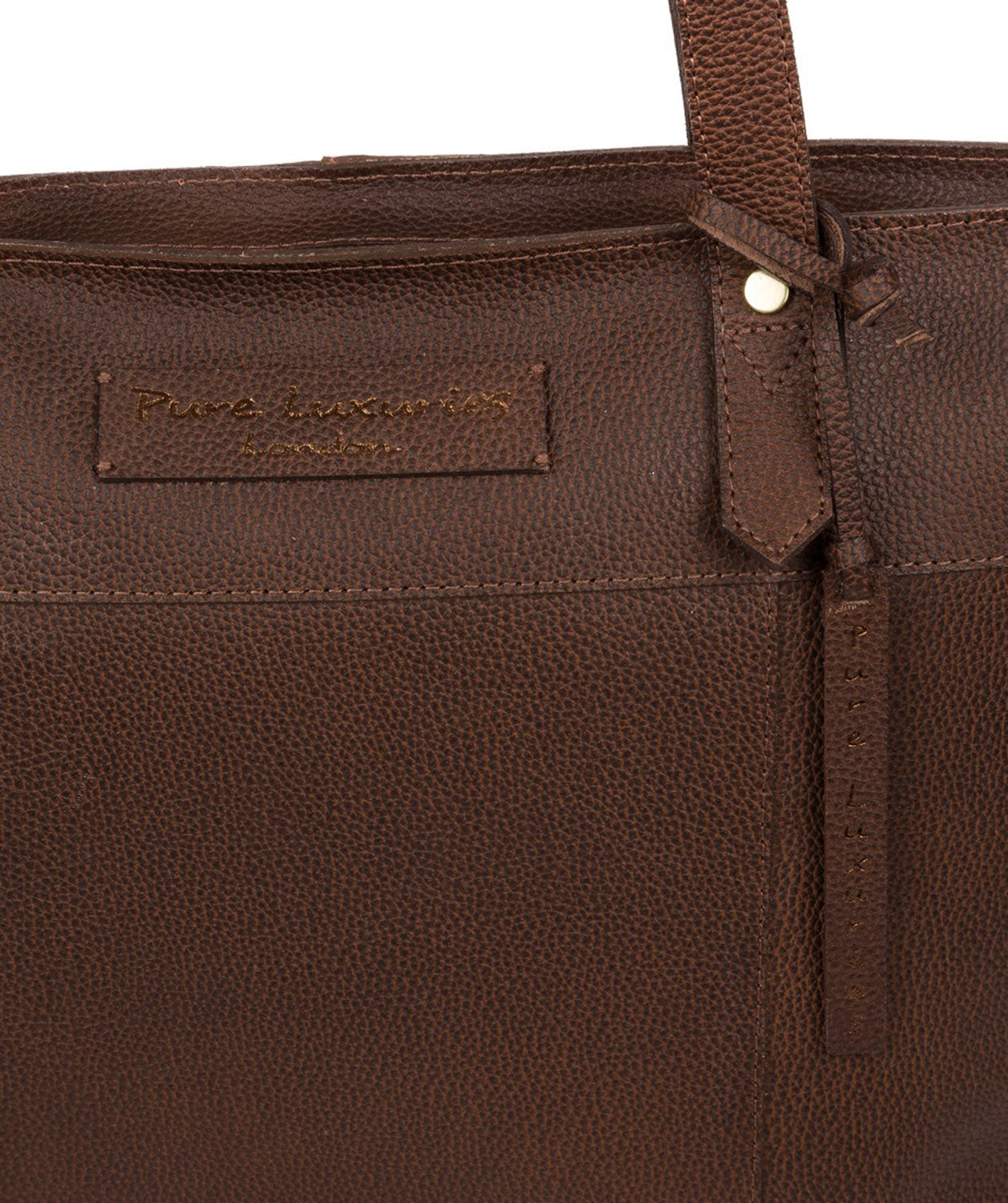 'Hampstead' Walnut Leather Tote Bag