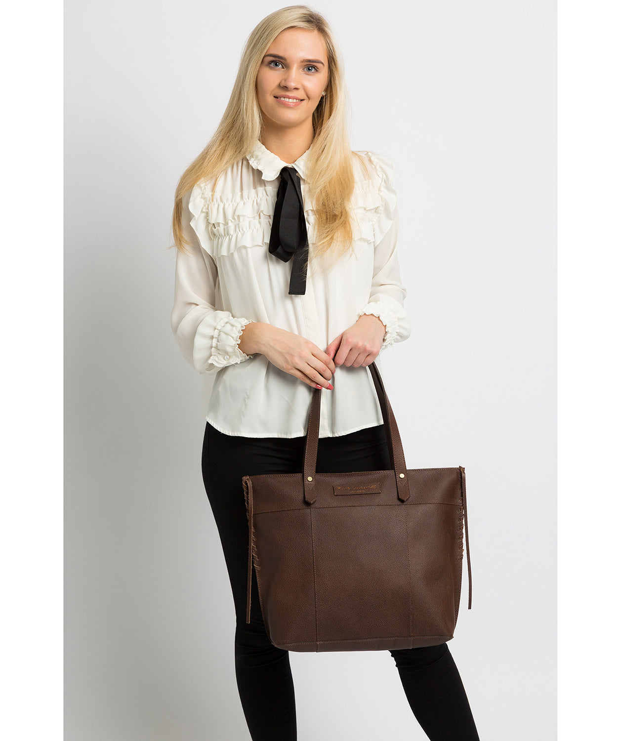 'Hampstead' Walnut Leather Tote Bag image 2