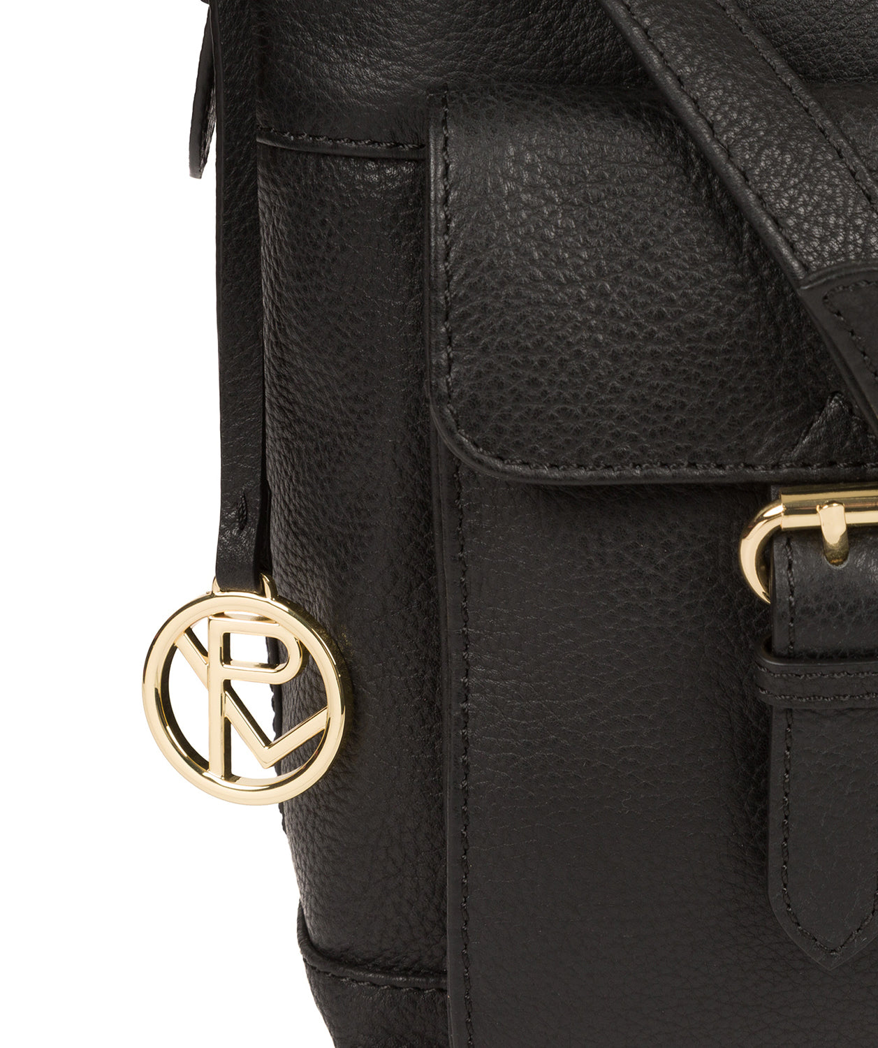 'Jenna' Black Leather Shoulder Bag image 6