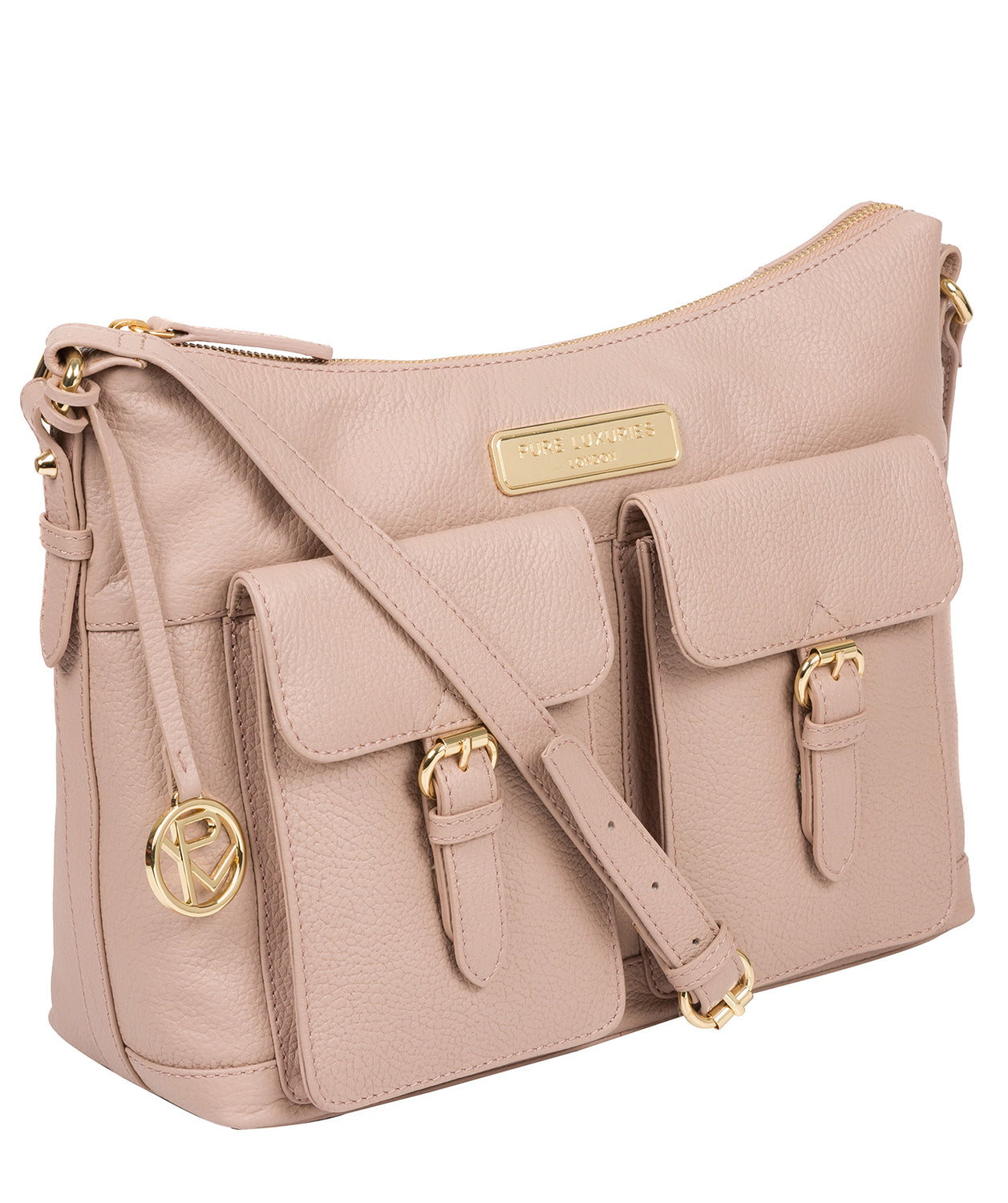 'Jenna' Blush Pink Leather Shoulder Bag image 5