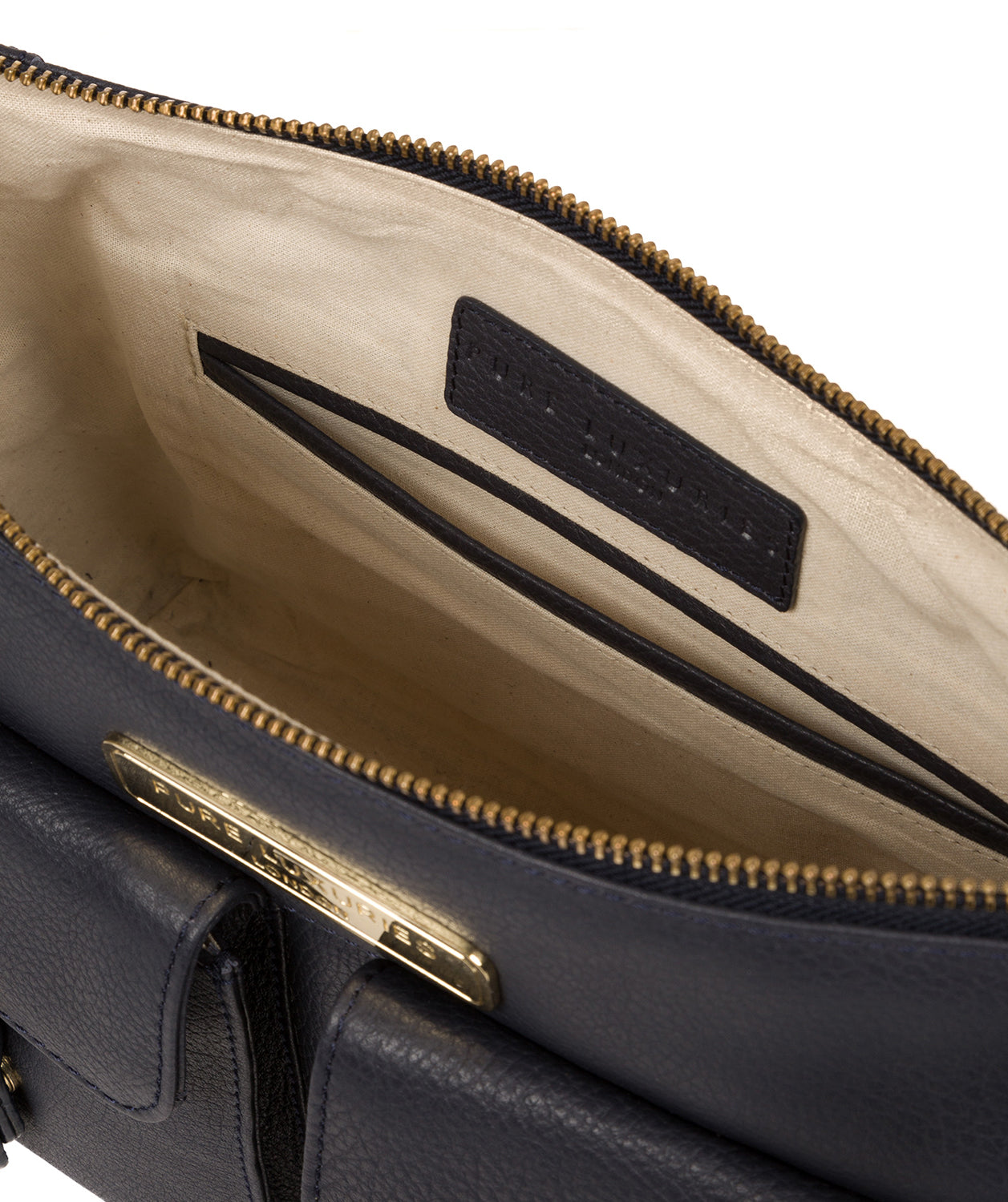 'Jenna' Navy Leather Shoulder Bag image 4