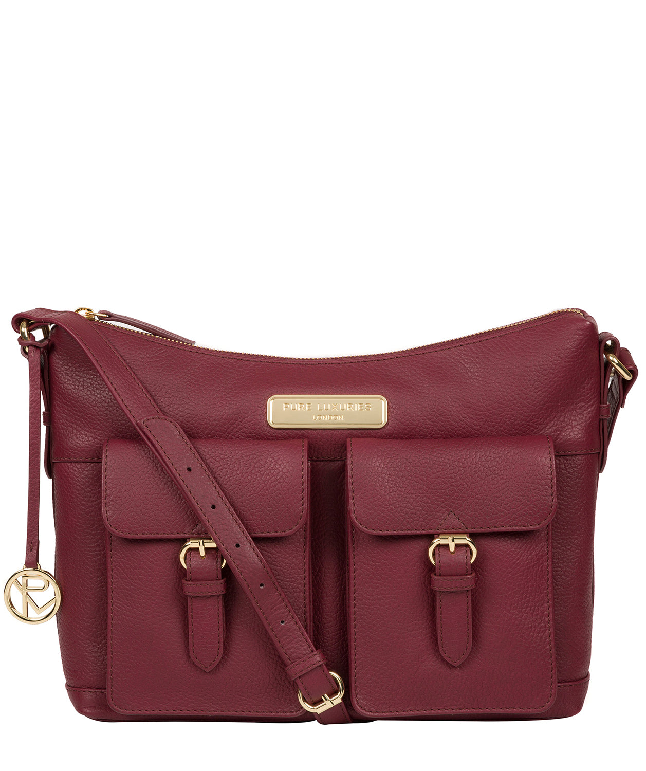 Red Leather Shoulder Bag 'Jenna' by Pure Luxuries – Pure Luxuries London