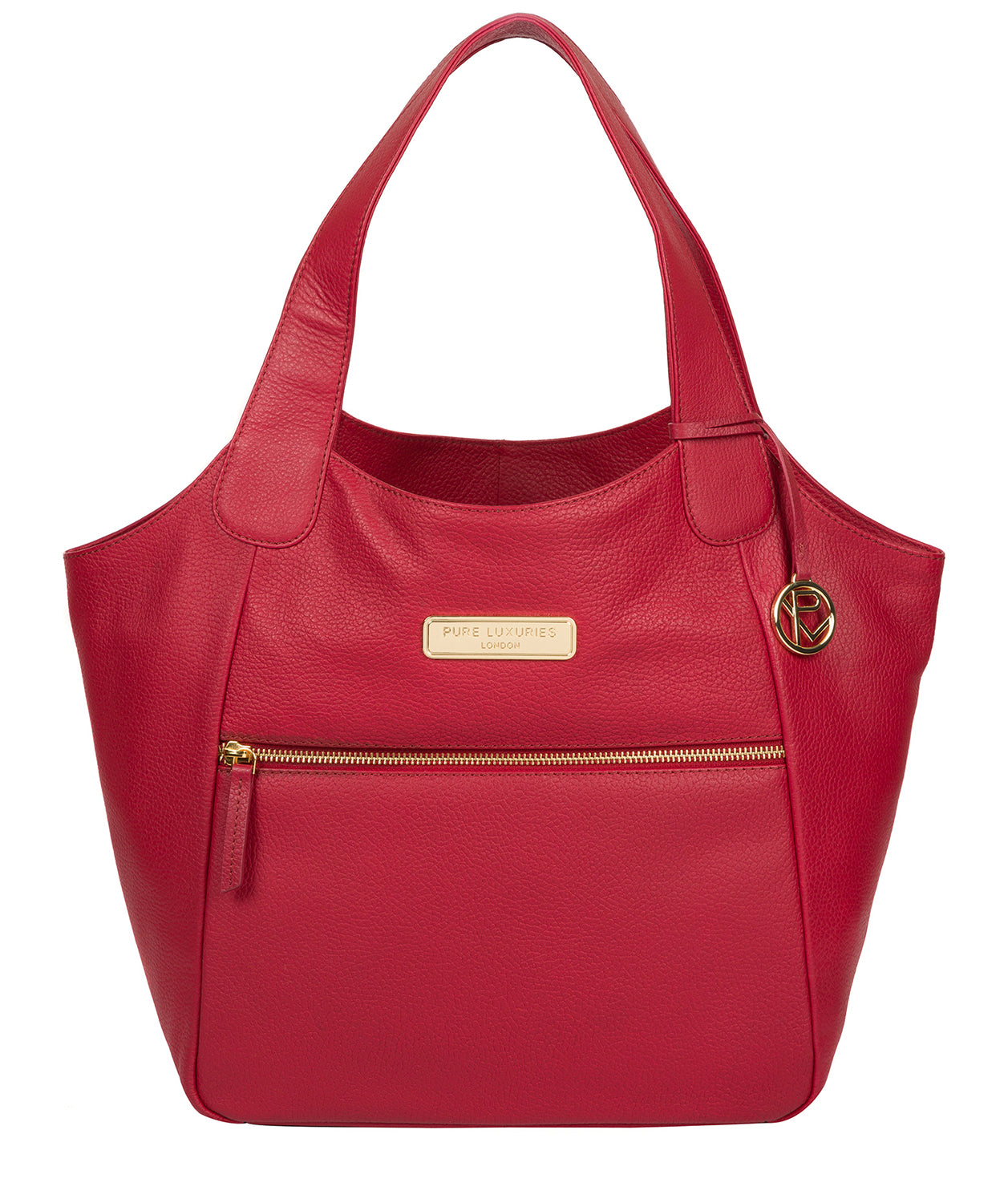 'Roxanne' Berry Red Leather Tote Bag image 1