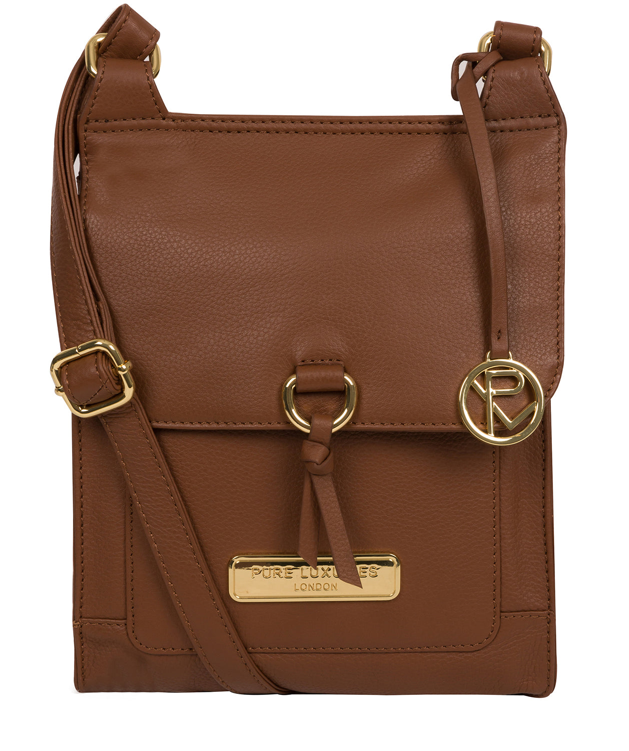 'Naomi' Tan Leather Cross Body Bag