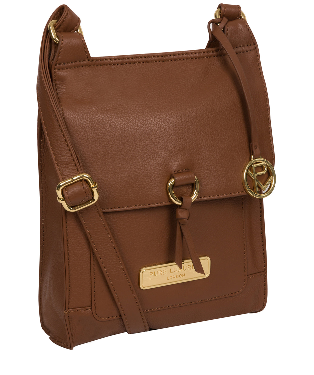 'Naomi' Tan Leather Cross Body Bag