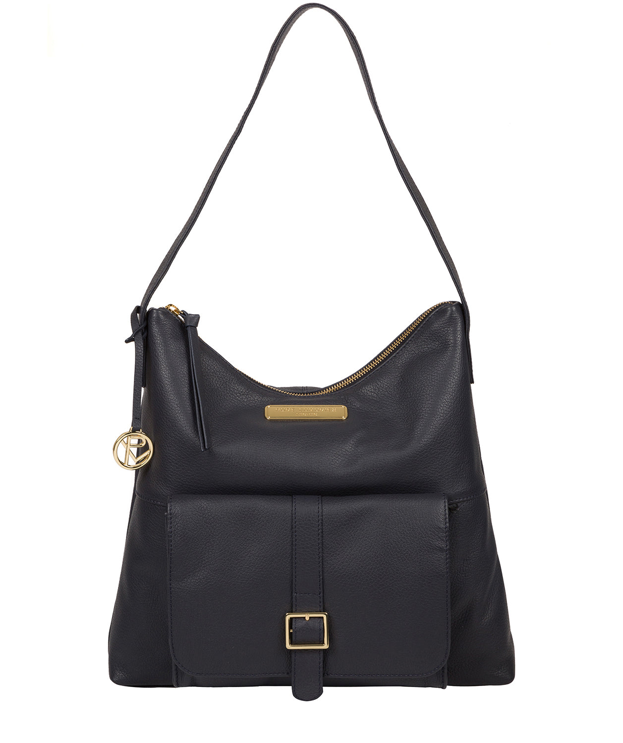 'Imogen' Navy Leather Shoulder Bag image 1