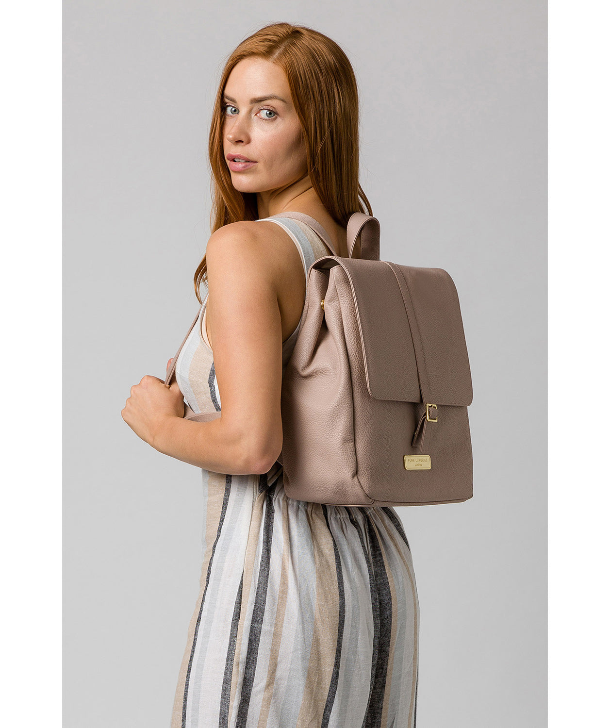 'Daisy' Blush Pink Leather Backpack