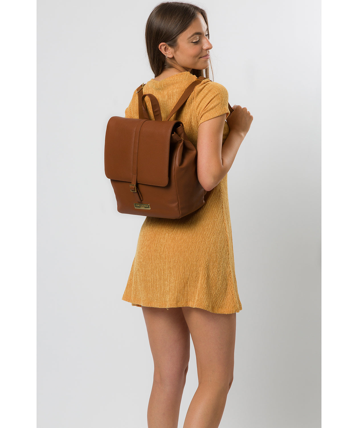 'Daisy' Tan Leather Backpack