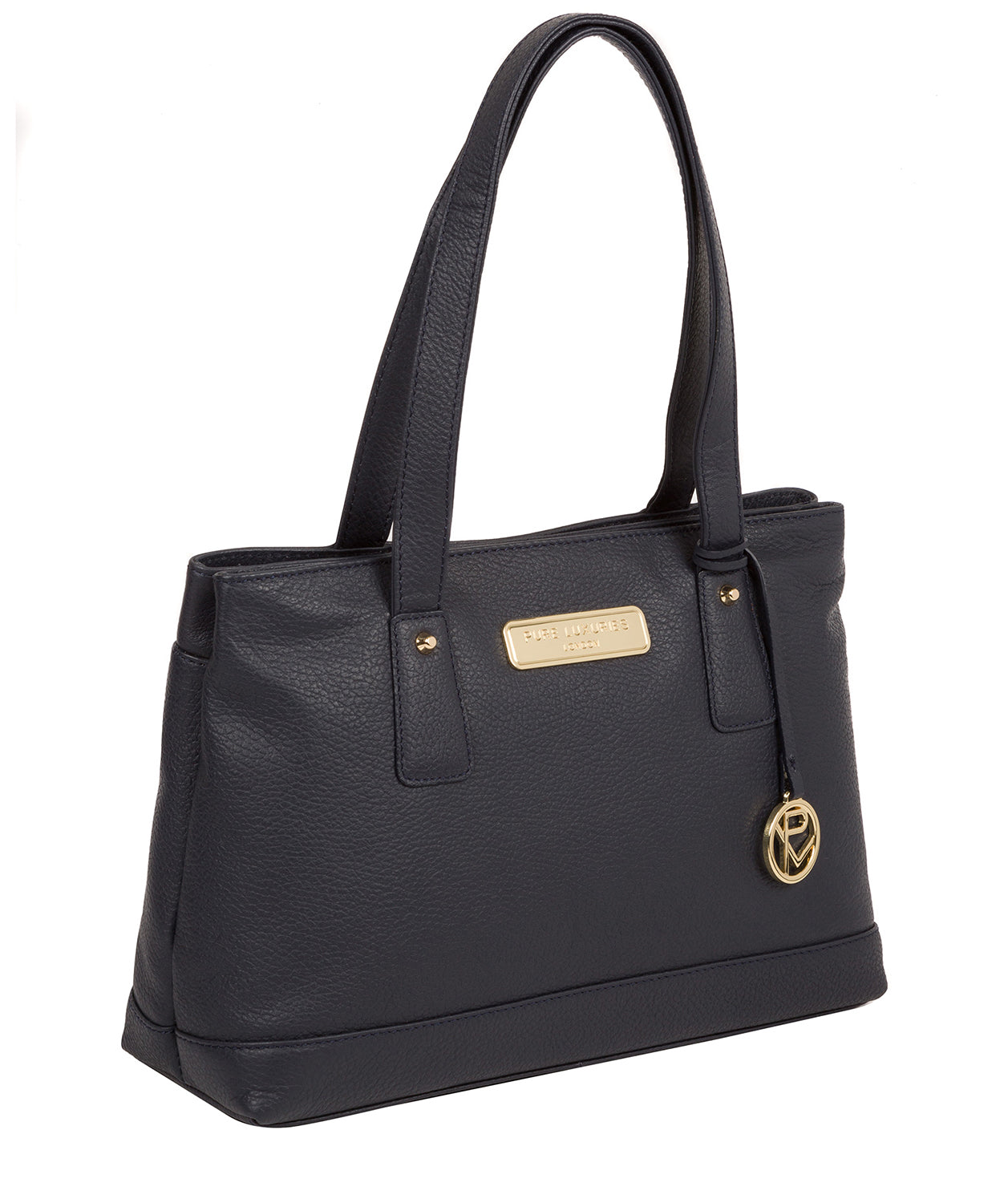 'Kate' Navy Leather Handbag image 5