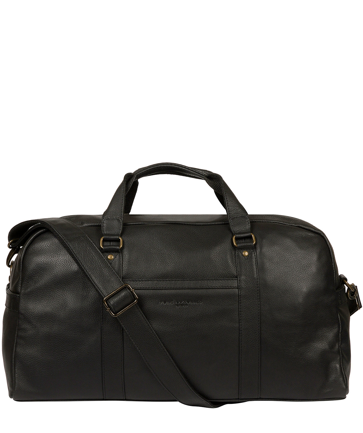 'Global' Black Leather Holdall Pure Luxuries London