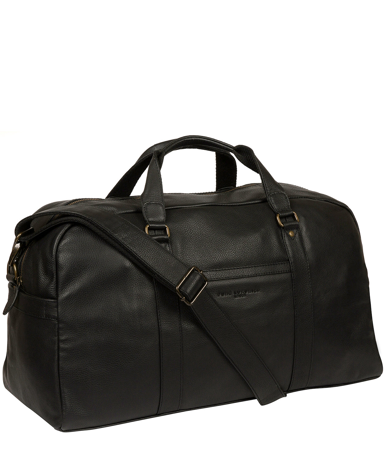 'Global' Black Leather Holdall Pure Luxuries London