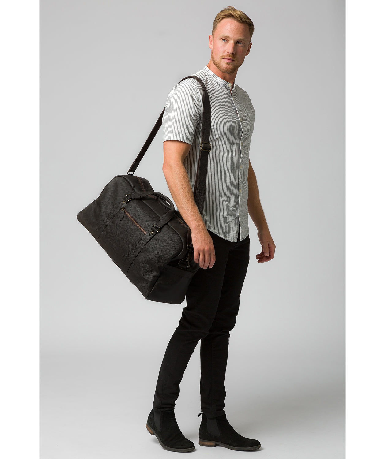 'Global' Brown Leather Holdall