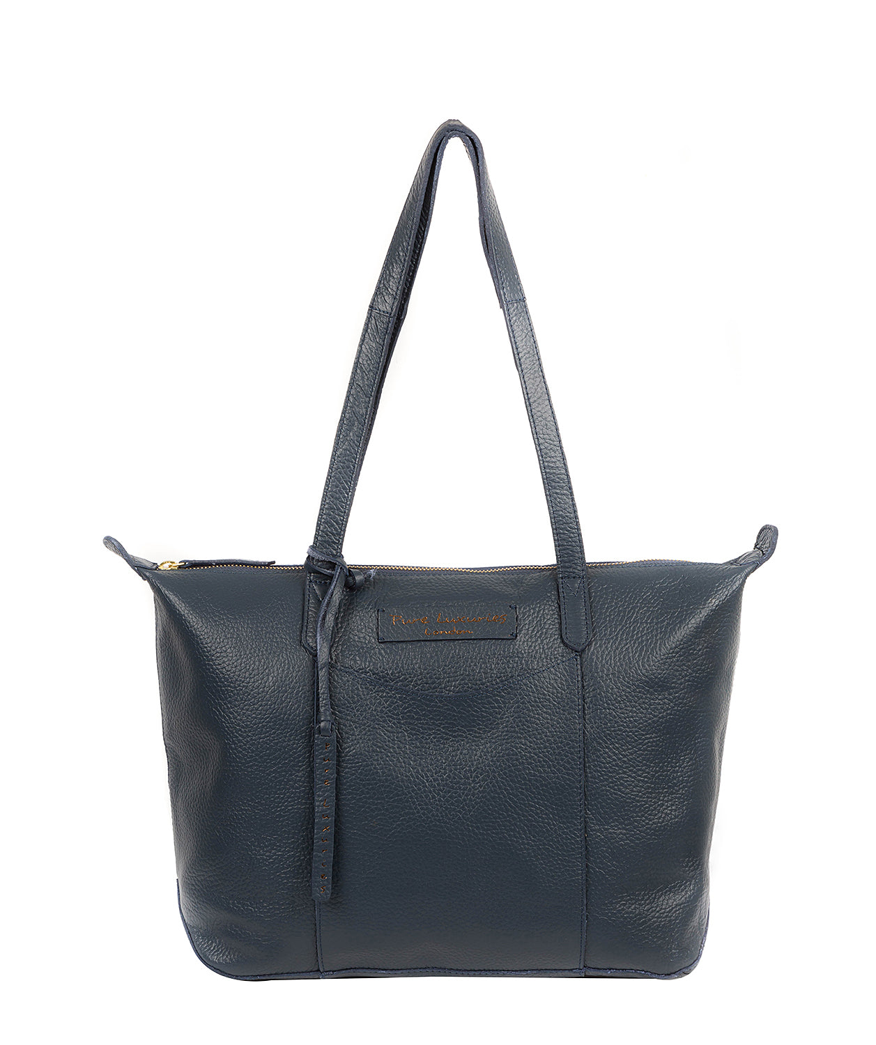 'Oval' Denim Leather Tote Bag